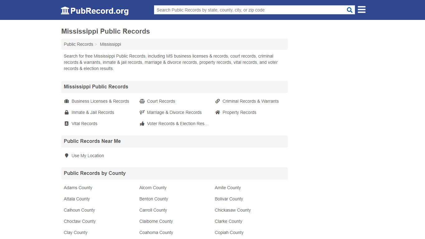 Free Mississippi Public Records - PubRecord.org